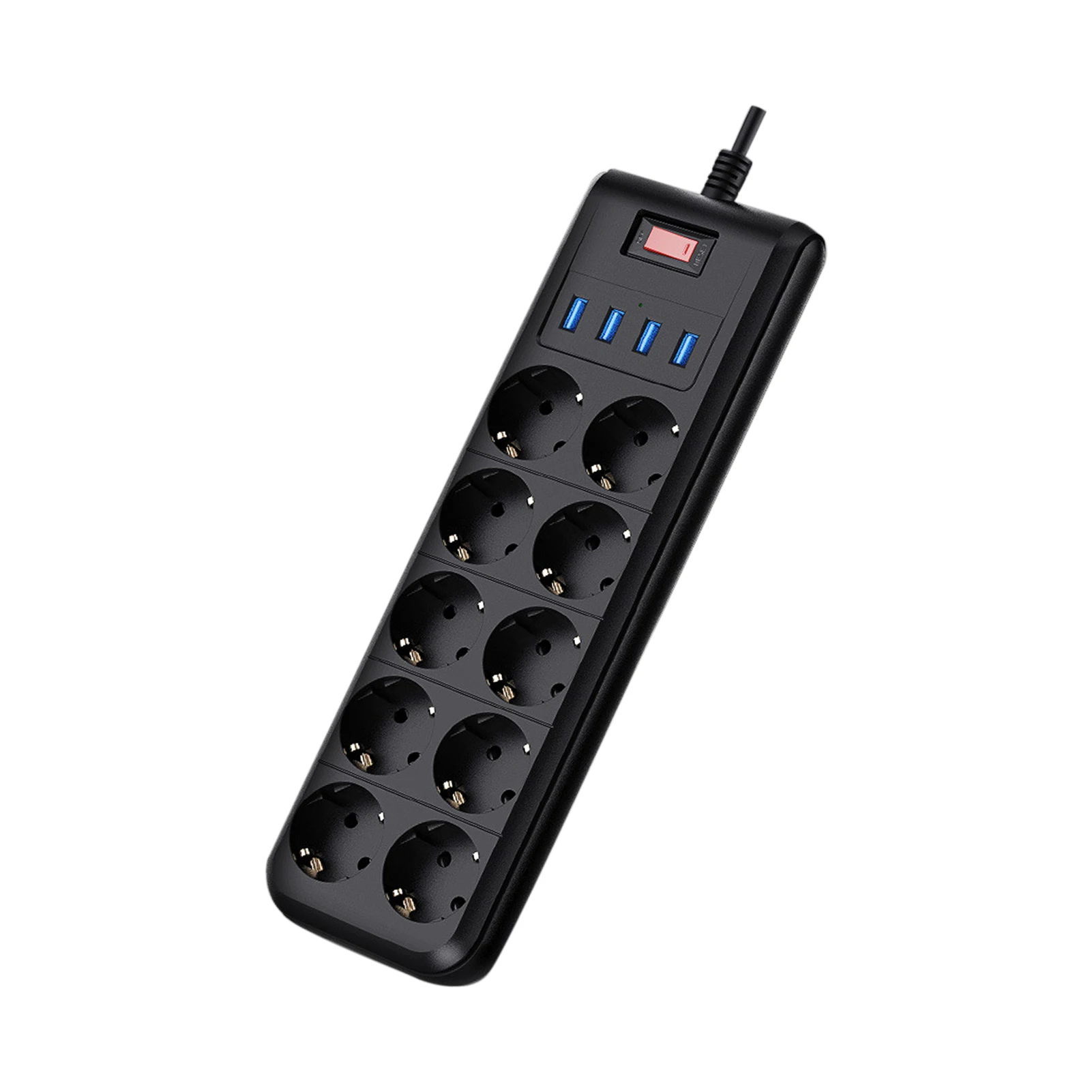 

10 Way Smart USB Multiple Socket Wall Mount Multifunction With 2m Cable Smartphones Laptops Compact Home Office EU Plug Tablet