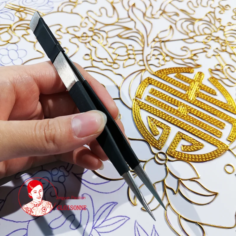 

Cloisonne Enamel Cloisonne Painting Special Tool Tweezers Manual Polishing Does Not Hurt Gold Wire