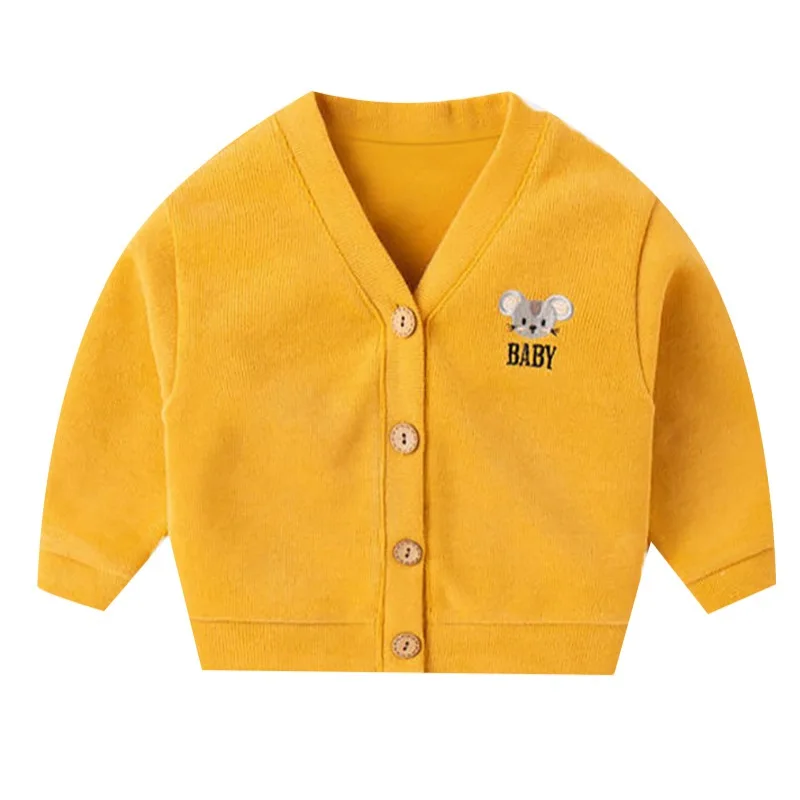 Осенний вязаный кардиган для маленьких девочек и мальчиков свитера детская