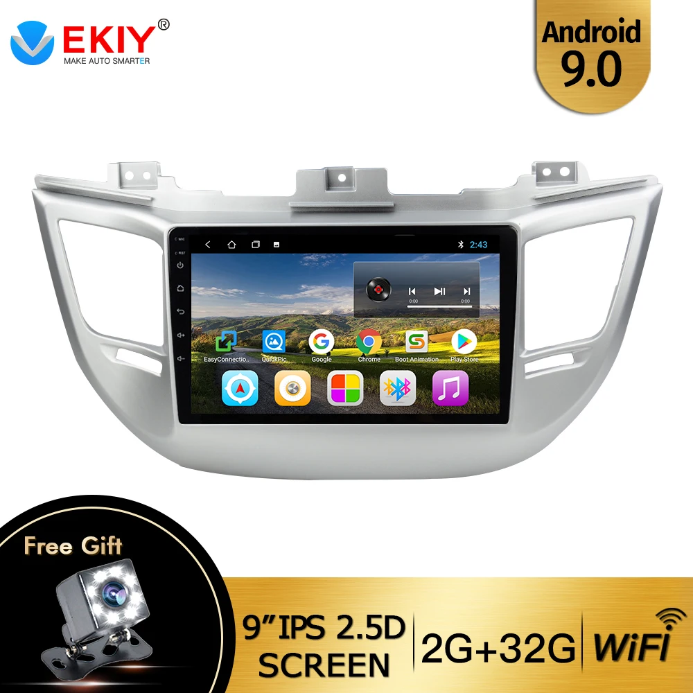 EKIY 9 &quotIPS сенсорный экран авто радио для Hyundai Tucson 2015 2016 2017 2018 Android 0 стерео