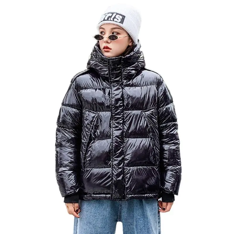 

2020 New Women Winter Jacket Loose Parkas Casual Glossy Plus Size Cotton Padded Zipper Loose Thick Coat Outwear