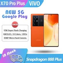 Original ViVO X70 pro plus 5G smartphone google play Snapdragon 888 plus AMOLED 120Hz 50W wireless fast charger NFC 50MP Camera