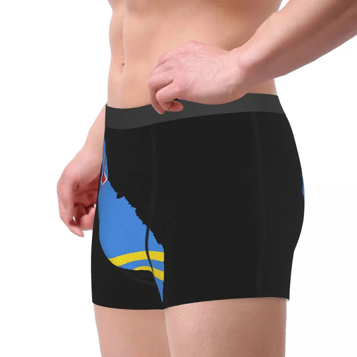 Flag Map Of Aruba Men's Boxer Briefs R301 Joke elastic pants for men