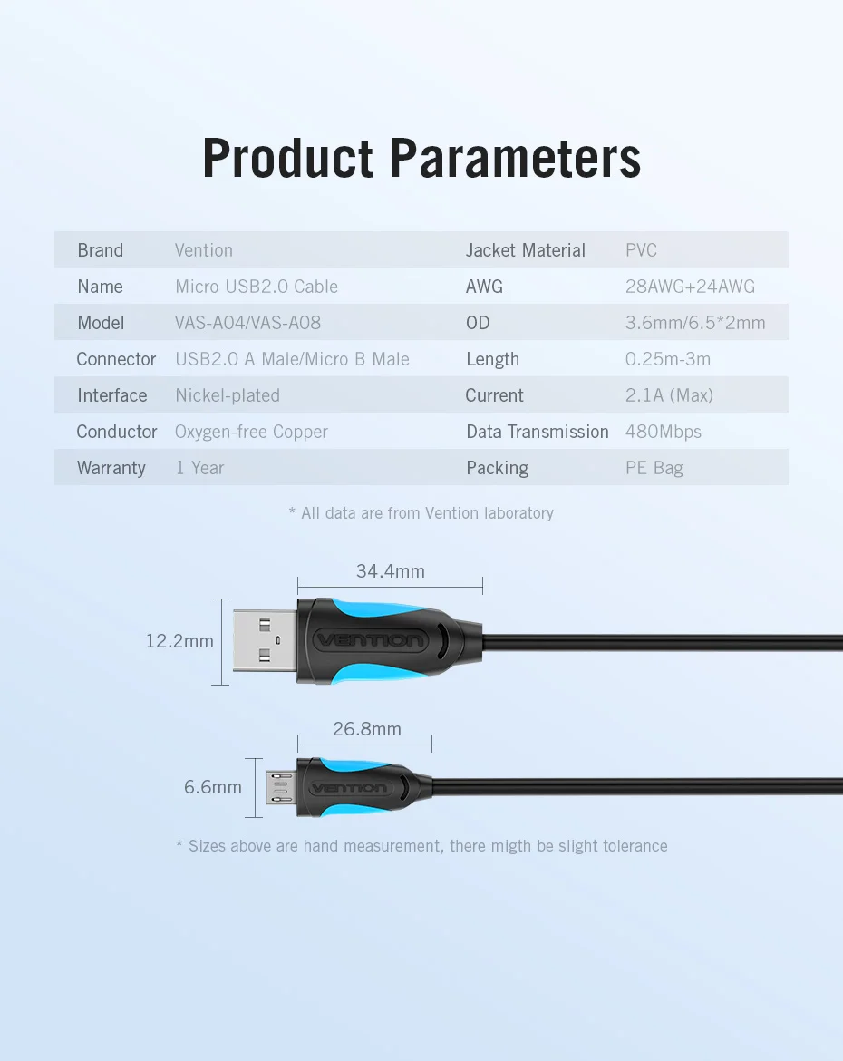 Vention Micro USB кабель провод для быстрого заряда для Android мобильного телефона синхронизации данных Кабель зарядного устройства 3 м 2 м 1 м для samsung htc Xiaomi sony