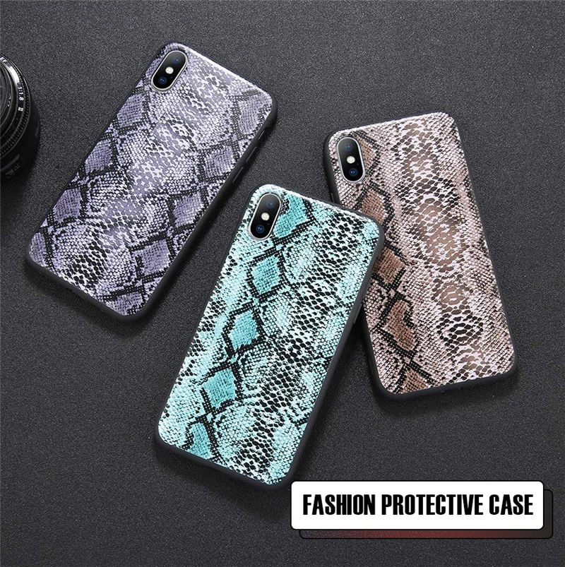 Lovebay чехол кожа змеи, зерно телефонные чехлы для iphone X Case мягкий Животные Печатный чехол-накладка на заднюю крышку для iphone 6 6S 7 8 плюс XS Max X XR