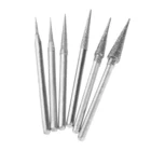 Алмазная шлифовальная головка, 6 шт., 1-4 мм, шлифовальные насадки для заусенцев, металла, камня, нефрита, инструменты для гравировки, хвостовик 2,35 мм