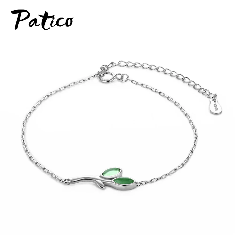 Модные Простые браслеты из стерлингового серебра 925 пробы для женщин