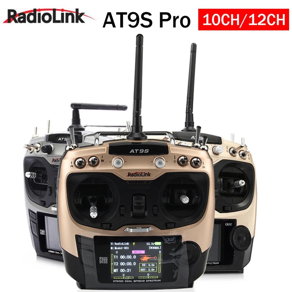 

2020 New Radiolink AT9S Pro TX 10CH/12CH RC Radio Controller RC Transmitter With R9DS RX 2.4G Receiver for Racing Drone