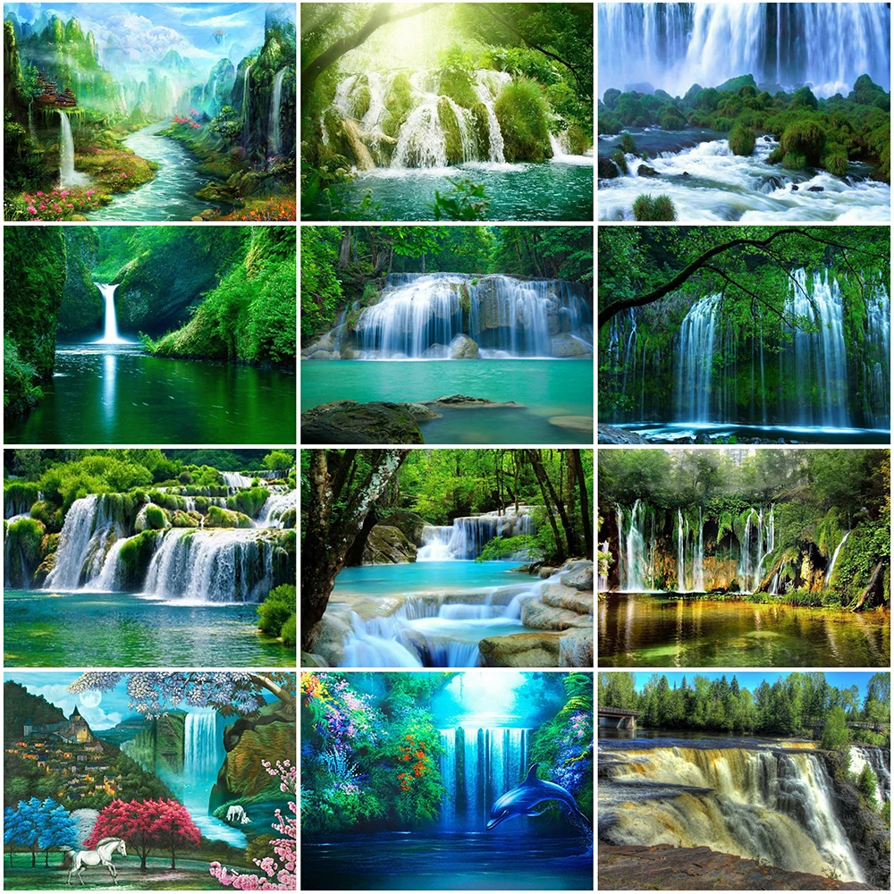 

MomoArt алмазная живопись водопад картина Стразы Алмазная вышивка Пейзаж Вышивка из бисера мозаика ручной работы подарок