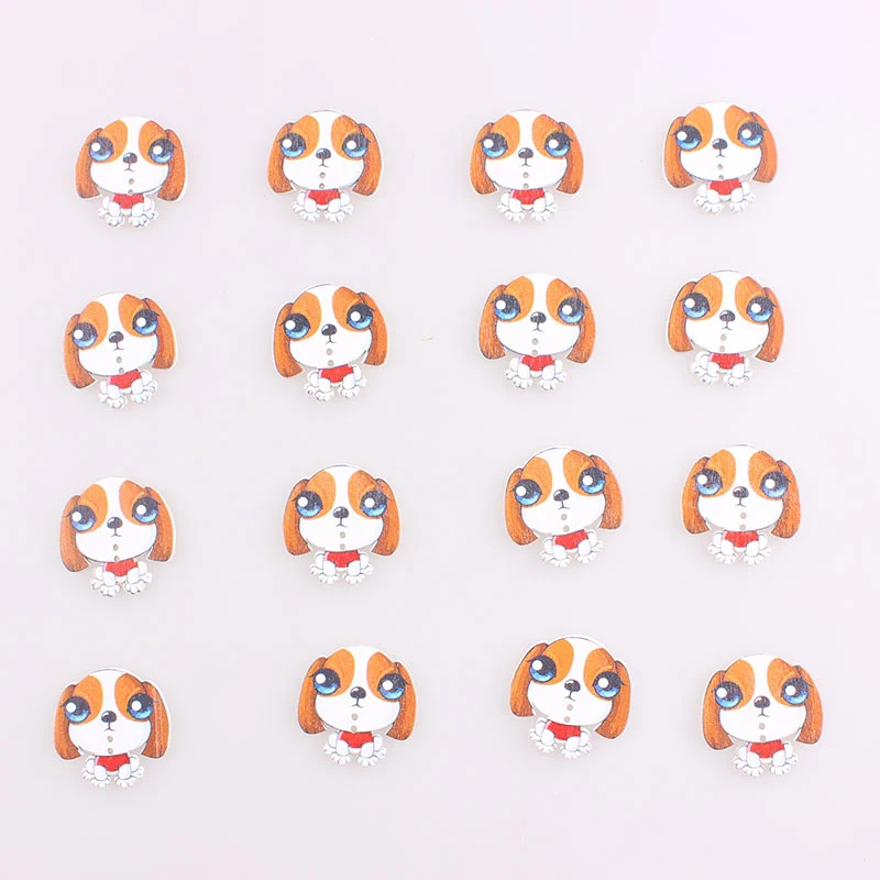 Смешанные животных 2 деревянные пуговицы DIY Декор для детей пришивания одежды