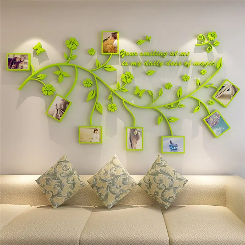 Большие 200*250 см/79 * 99in черные 3D DIY фото дерево ПВХ настенные наклейки/клейкие