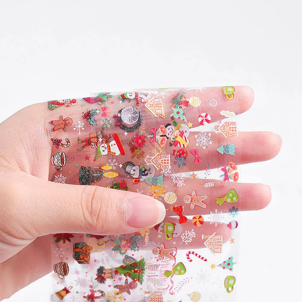 

10pcs Nail Art Stickers Transfer Foil Wraps DIY Nail Decals Nail Decoration Manicure Set For Halloween Christmas Festival