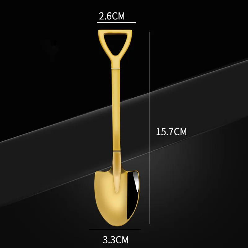 

2pc stainless steel coffee spoon Retro shovel ice cream spoon Creative tea-spoon Fashion Tableware Free shipping