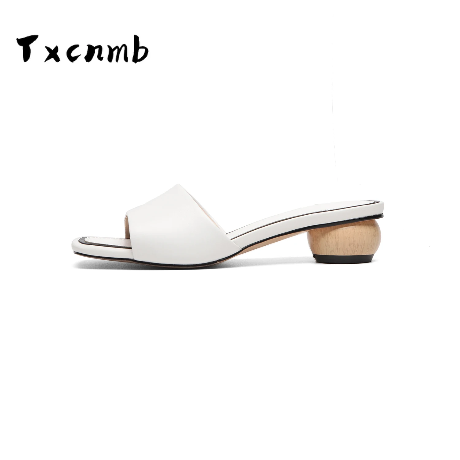 

TXCNMB 2020 Open-toed Summer women sandals Genuine leather low high Concise Women Sandals Champagne Cow Leather Women Shoes