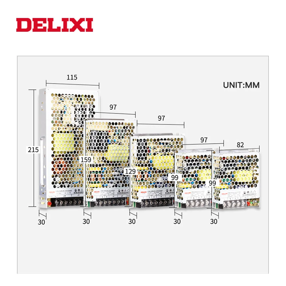 Ультратонкий трансформатор DELIXI импульсный источник питания DC 5V 12V 18V 24V 48V 35-350w трансформатор освещения для светодиодной полосы света