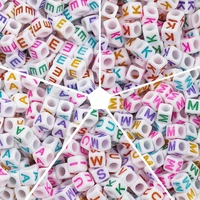 100pcs color english acrylic letter bead for diy bracelet jewelry making accessories plastic square single alphabet puzzle beads