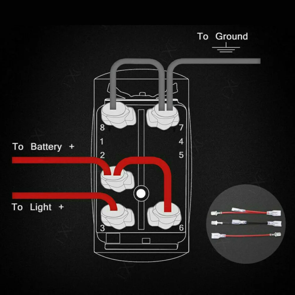 

Parts LED Toggle Rocker Switch Replacement Truck HORN LED Waterproof 12V 5 Pins