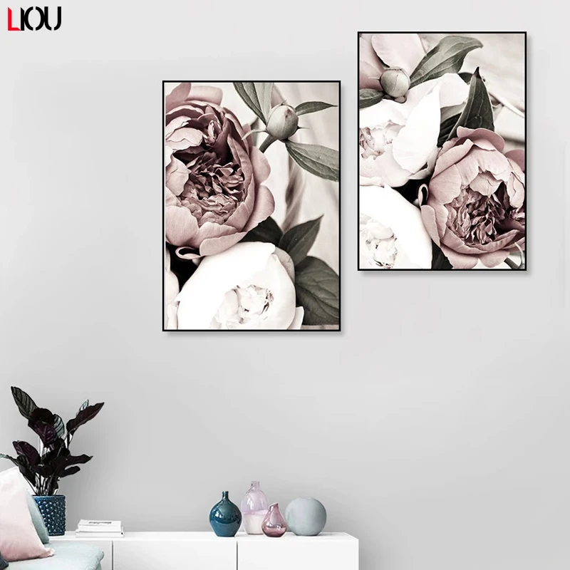 Скандинавский ботанический скандинавский розовый белый цветок лист растения