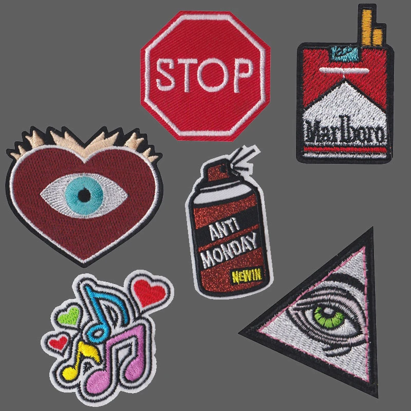 Сердце музыка символ ручной ткани патч вышитые утюжки на патчи для одежды DIY