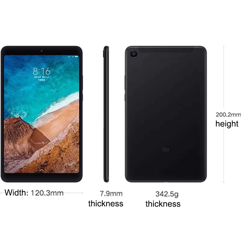 Планшет Xiaomi Mi Pad 4 660 дюймов, оригинальные планшеты с процессором Snapdragon 8,0 AIE, 32 ГБ, 64 ГБ, экран 16:10, 13 МП, Bluetooth 5,0 от AliExpress WW