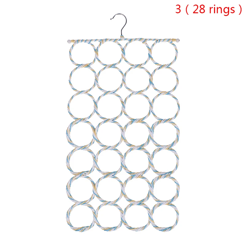 

9/20/28 отверстия многофункциональный шарф Вешалка многоцветные шарфы Дисплей повесить Галстуки поясом организовать круг для хранения держа...