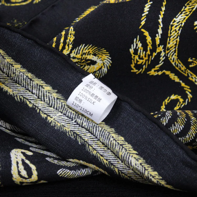 Большой квадратный шарф из натурального чистого шелка модный шейный платок