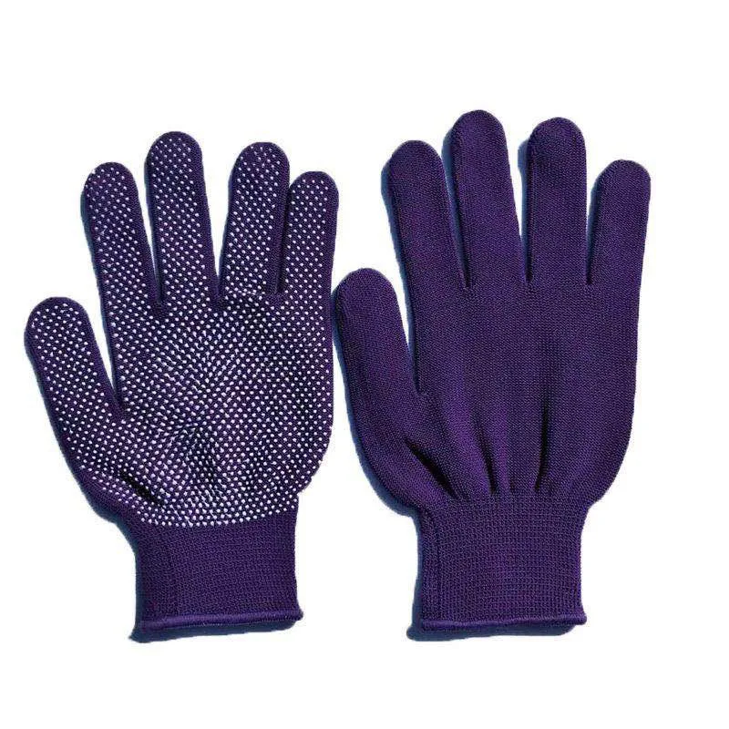 Сливовый 6 пар 1DZ Unisex унисекс Нескользящие и нескользящие перчатки износостойкие перчатки в горошек с принтом удобные дышащие большие эластичные перчатки - Цвет: Сливовый