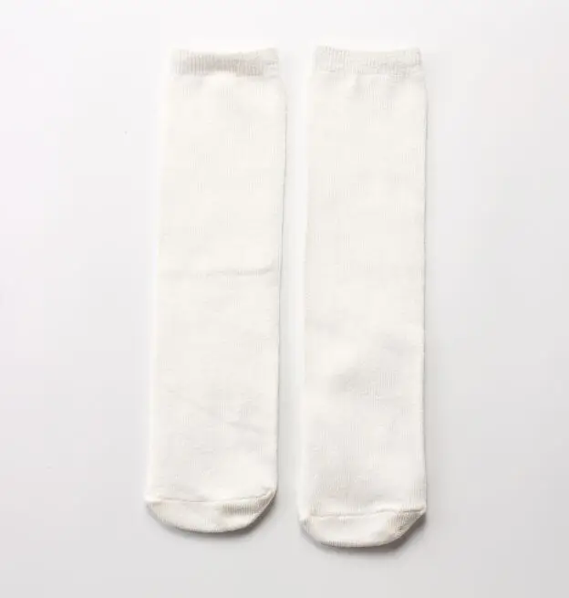 White Socks Гольфы для мальчиков и девочек; длинные носки без пятки для школьной формы; детские белые носки; носки в стиле Харадзюку; длинные черные носки для школьников - Цвет: White Socks