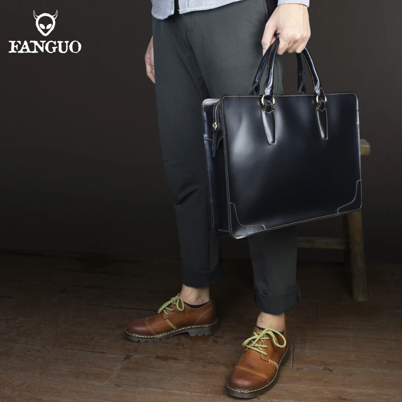 Fit For 13'' Laptop Men's Briefcase Genuine Leather Male Business Handbag Large Capacity Doctor Lawyer computer Clutch Briefcase