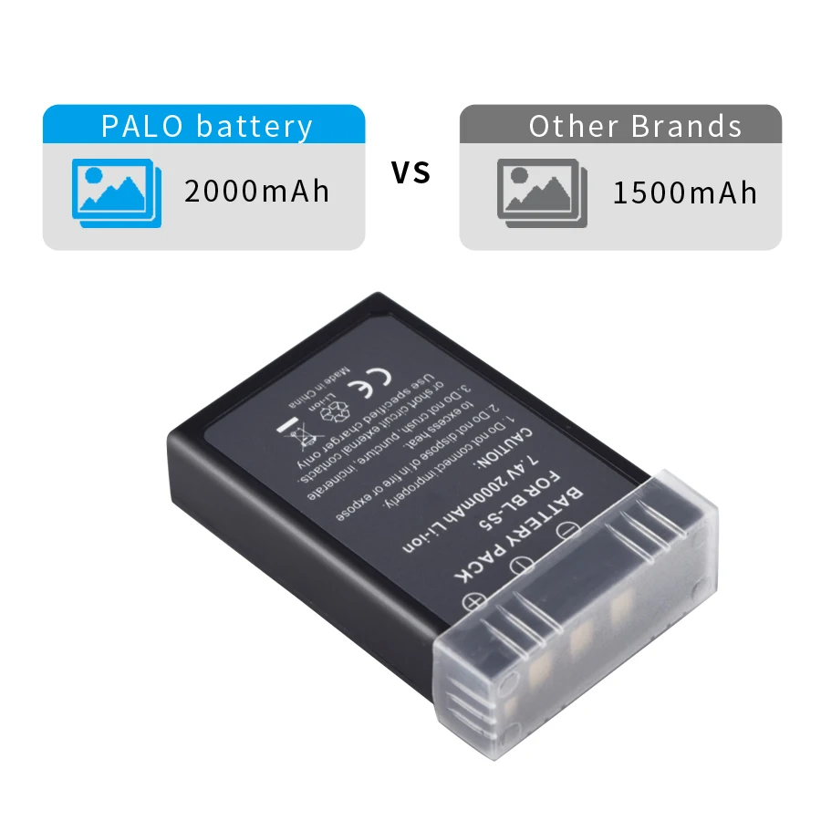 PALO 1 шт. аккумулятор камеры BL-S5 S5 BLS5 7 4 V 2000mah литий-ионный для Olympus E-PL2/E-PL1s/EPL2EPLI2/EPL5 и