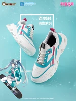 anime cosplay vocaloid shoes fashion men women running sneakers sport casual retro breathable lace up leatherfootwear student