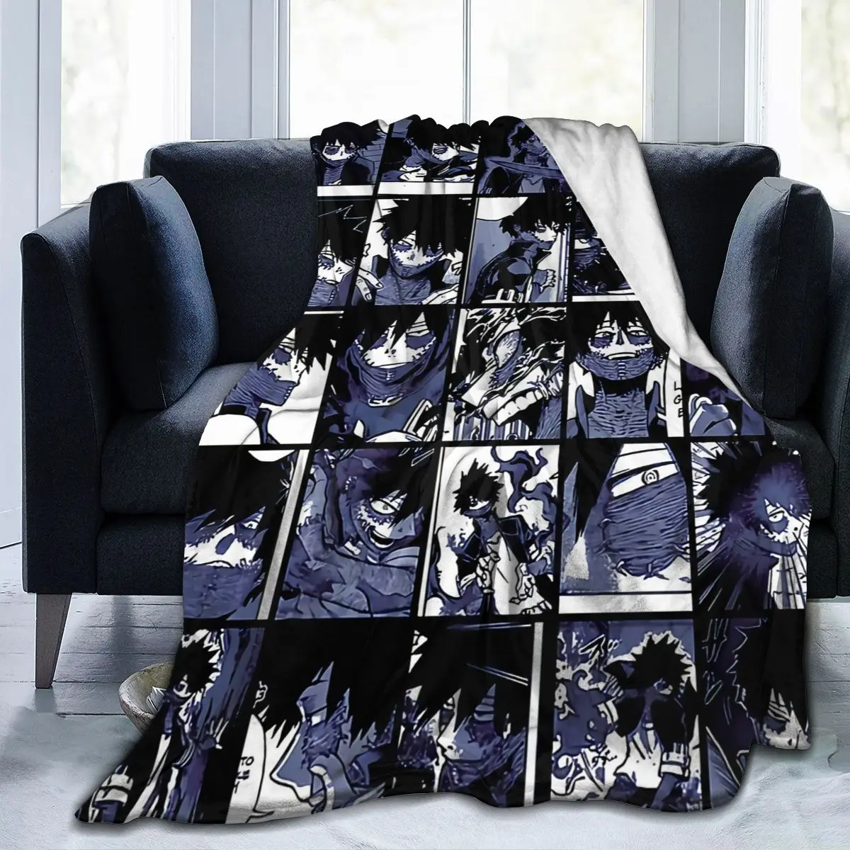

My Hero Academia Collage Anime Kirishima Throw Blanket Fuzzy Warm Throws for Winter Bedding 3D Printing Soft Micro Fleece