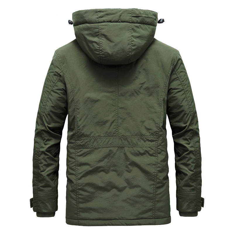 Мужская куртка-Паркер с капюшоном NaranjaSabor Длинная утепленная куртка хлопковой