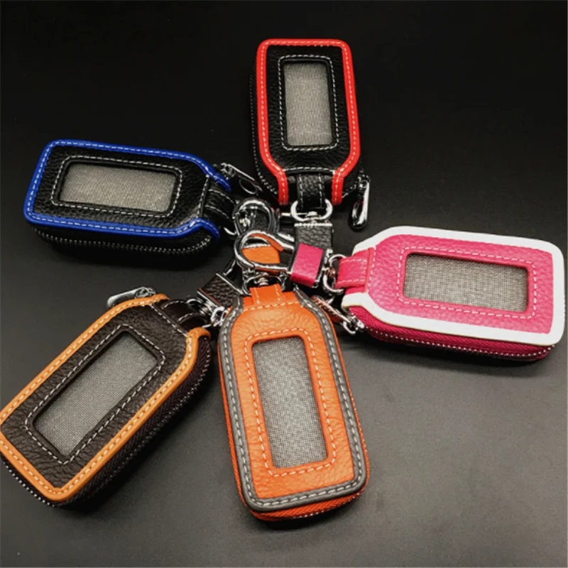 

Car Leather Key Bag Holder Cover Zipper Protection Key Case For Car
