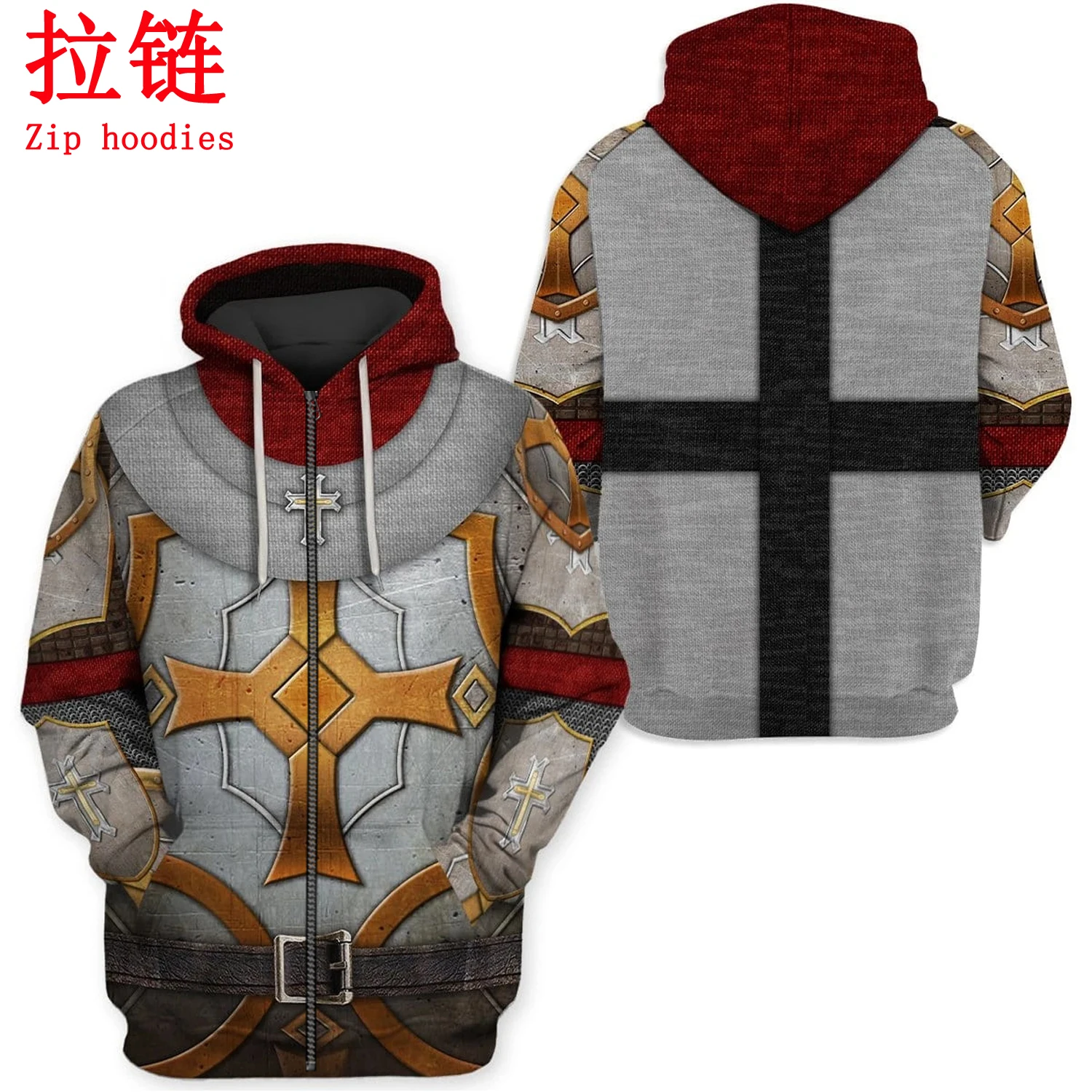 

Cosplay Fashion Men Hoodie Knight Templar Custom 3D Printed Harajuku Sweatshirt Unisex Casual Pullover sudadera hombre KJ077