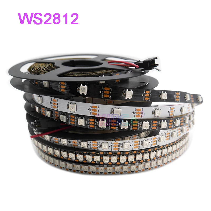 

1m/2m/3m/4m/5m WS2812B Smart led strip DC5V 30/60/74/96/100/144 pixels/leds/m WS2812 IC WS2812B/M led lamp Tape IP30/IP65/IP67