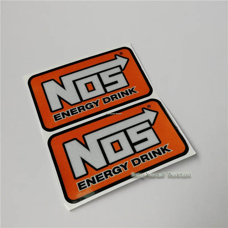 2 наклейки на энергетический напиток NOS Nitrous Oxide System для автомобилей виниловые наклейки Tuning Racing car Decal motorcross racing on.