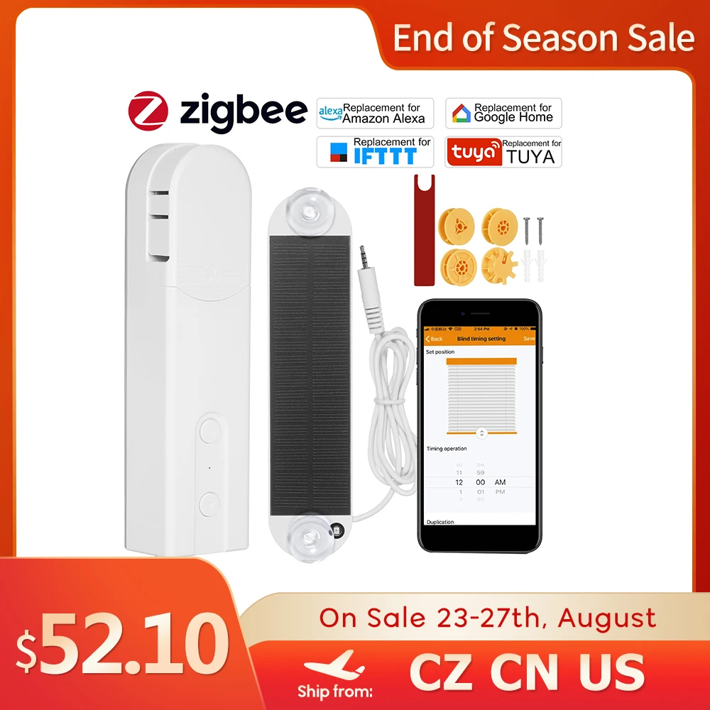 Управление умными жалюзи на солнечной батарее Zigbee мотор управления затвором