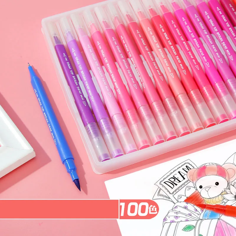 12/24/36/48/72/100 шт. Цвета файнлайнер двойной наконечник кисть для рисования картина