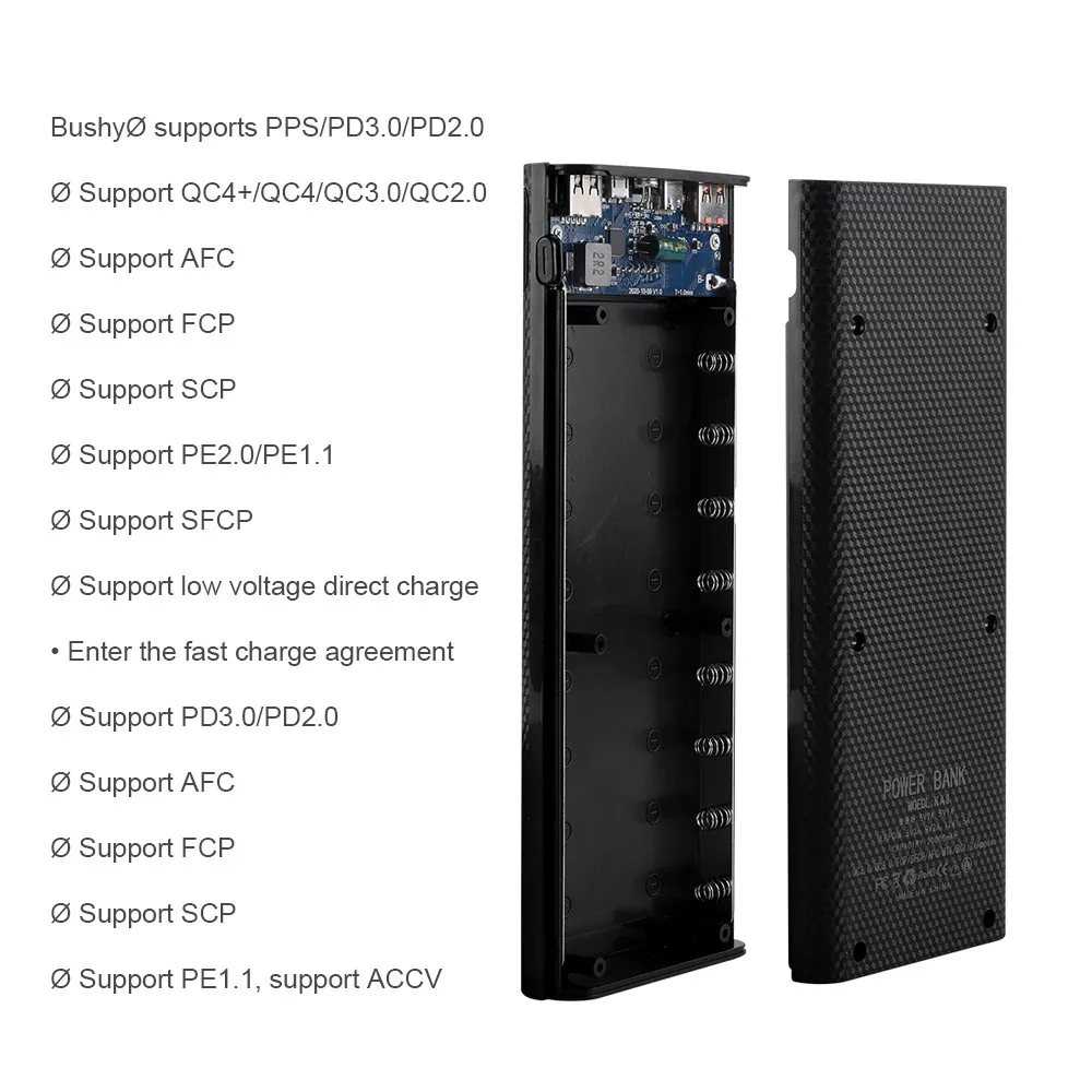 QC4 5 В/4 а DIY 8X18650 чехол для аккумулятора коробка хранения двойной Micro USB Type C внешний