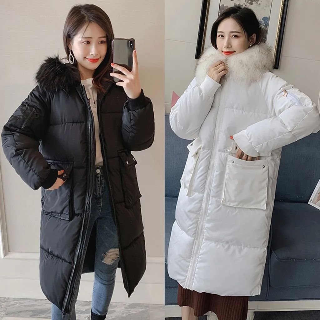Женский пуховик женская зимняя верхняя одежда 2019 пальто длинная светильник