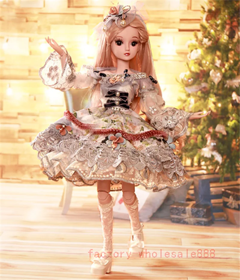 

Ball Jointed Doll 1/3 BJD Doll Female Eyes Free Face Make Up Full Set Clothes US Princess Kids Toys Girls American Girl Doll
