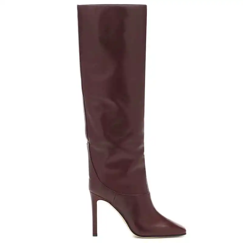

ASUMER plus size 34-43 fashion knee high boots square toe slip on autumn winter boots elegant ladies prom autumn winter boots