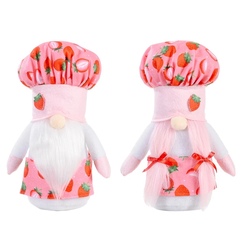 Комплект из 2 предметов с клубничным рисунком украшения в виде гномов ручная
