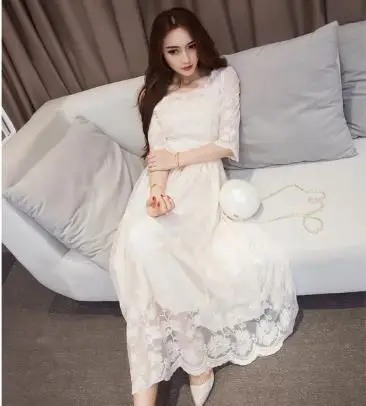 Хит 2020 корейский стиль кружевное женское платье с цветочным принтом