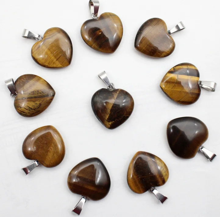 

Natural Stone Opal Agates Crystal 20mm Heart Shape Pendant Charms for Diy Earrings Necklaces Jewelry Making Decorative Chain