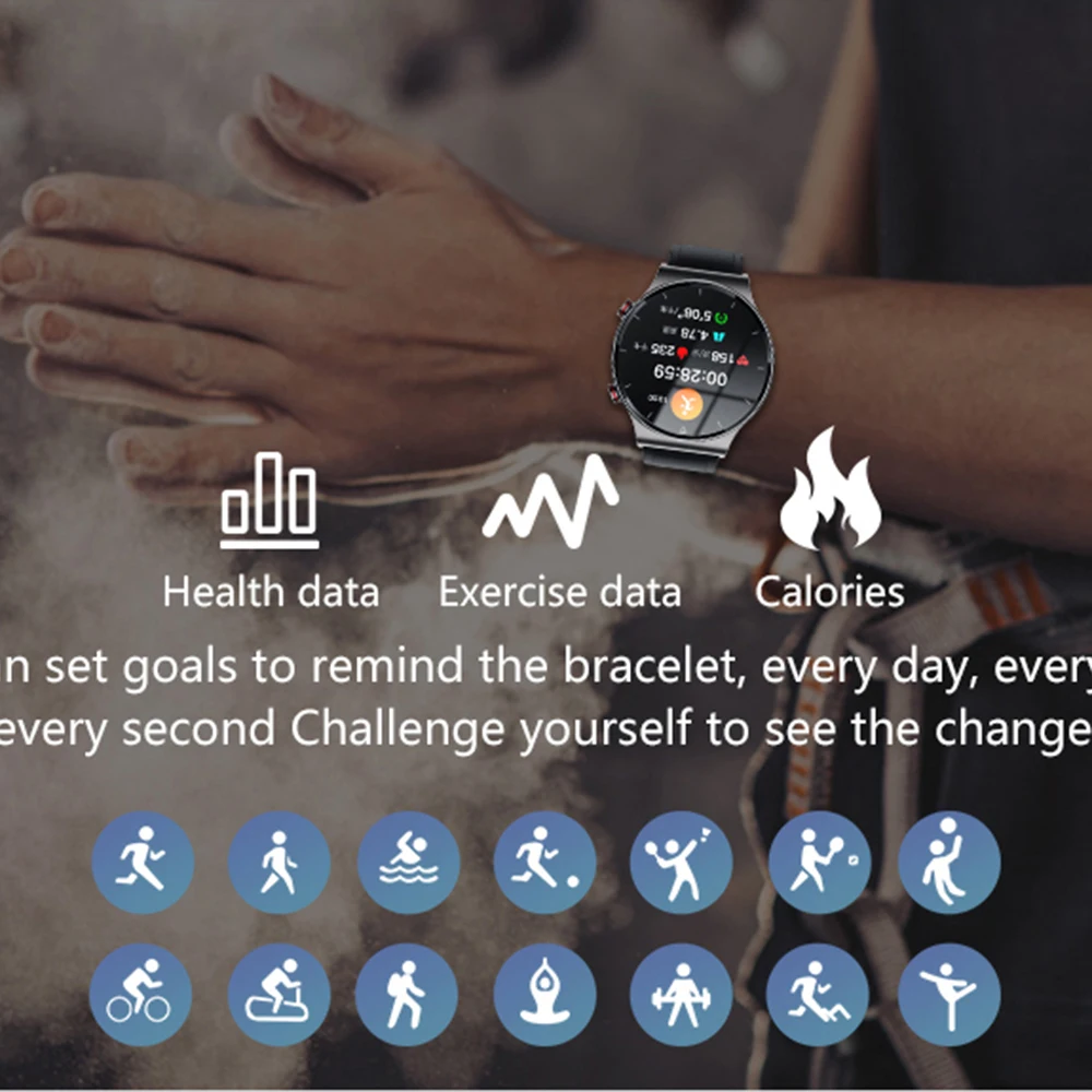 Sports I19 Smart Watch IP67 Waterproof Heart Rate Blood Pressure Monitor 128kb Memory Smartwatch Men Women For Android IOS Phone