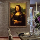 Картина маслом Улыбка Моны Лизы да Винчи портрет, холст, живопись, классический знаменитый плакат, Репродукция домашнего декора