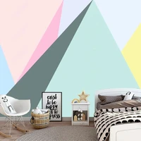 new creative abstract geometric photo wallpaper colorful triangle shape painting mural for living room bedroom background decor