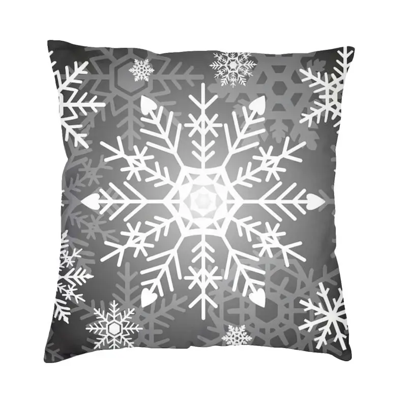 

Рождественские снежинки наволочки для диванных подушек домашние декоративные черно-белые снежные подушки Чехол для дивана наволочка